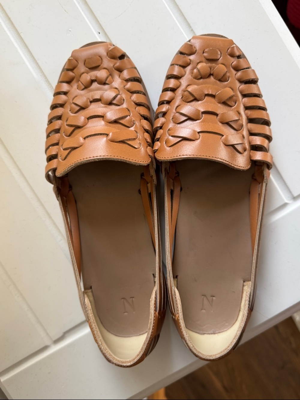 Nisolo Tan Braided Leather Huarache Flats with Box - Picture 7 of 13
